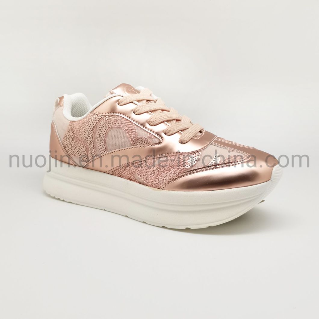 Baskets &eacute;paisses confortables de haute qualit&eacute; pour femmes, chaussures en cuir v&eacute;ritable, chaussures de Sport &agrave; plateforme, baskets &agrave; la mode pour femmes