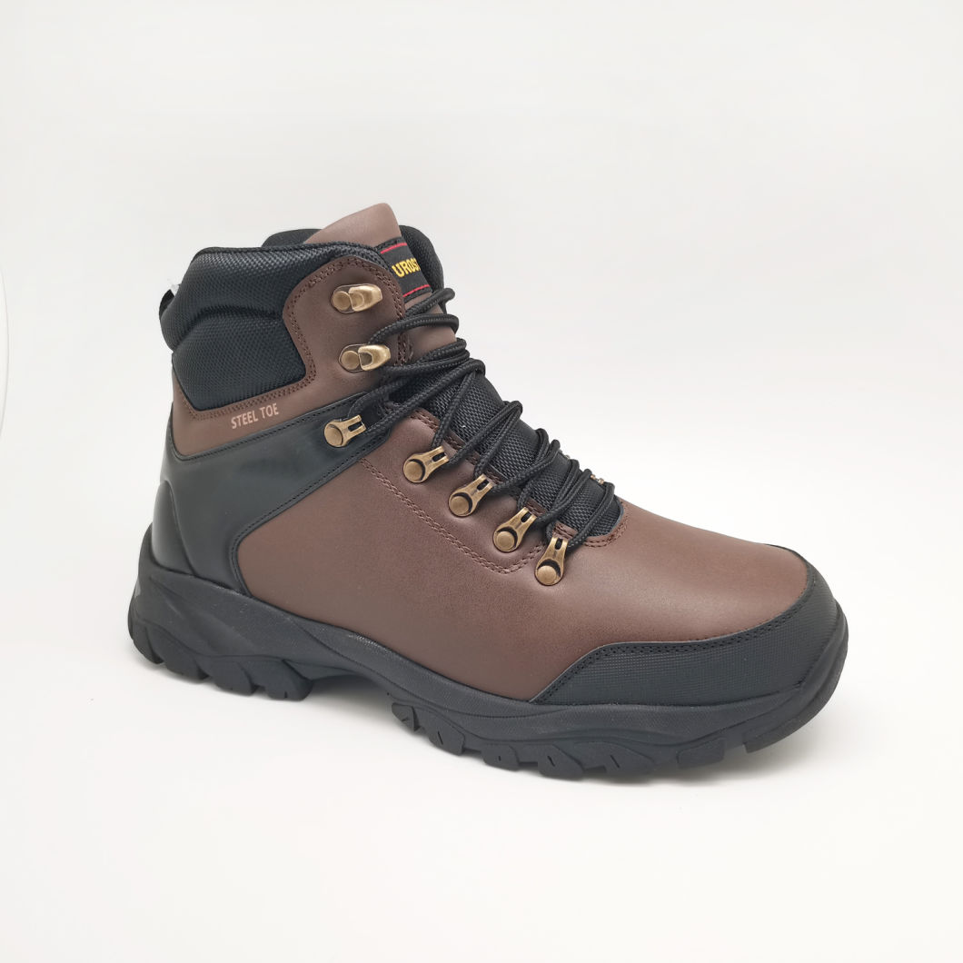 Bottes de s&eacute;curit&eacute; en cuir PU de haute qualit&eacute; pour hommes, chaussures de s&eacute;curit&eacute; avec embout en acier