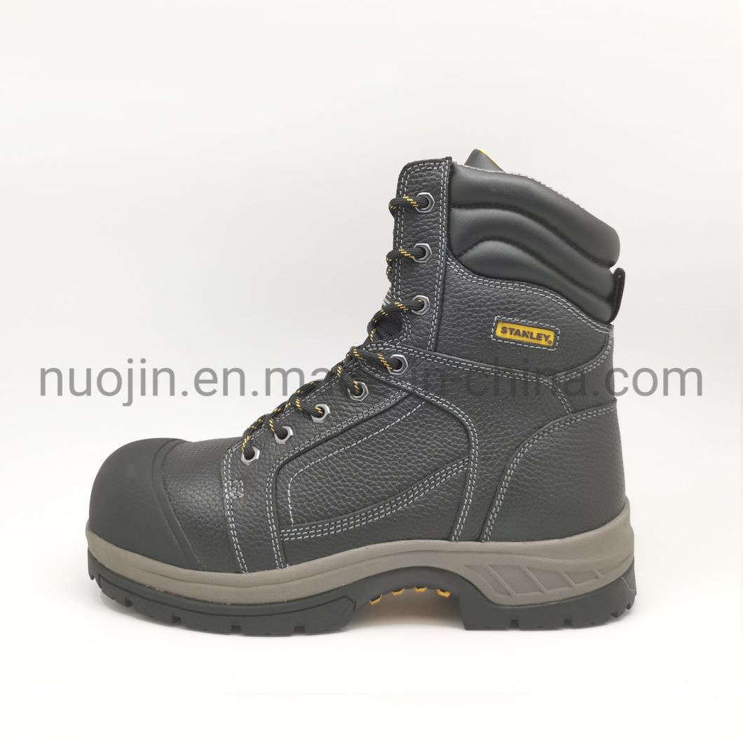 Bottes de s&eacute;curit&eacute; robustes en cuir v&eacute;ritable, chaussures de s&eacute;curit&eacute; &agrave; bout en acier pour hommes, chaussures de travail r&eacute;sistantes &agrave; l'abrasion